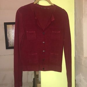 Elie Tahari merino wool button up cardigan